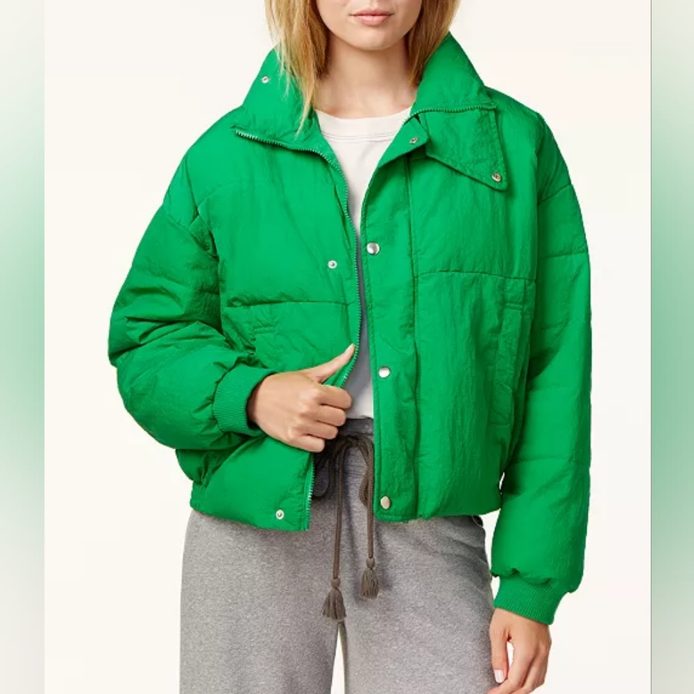 Free People Green Puffer Jacket